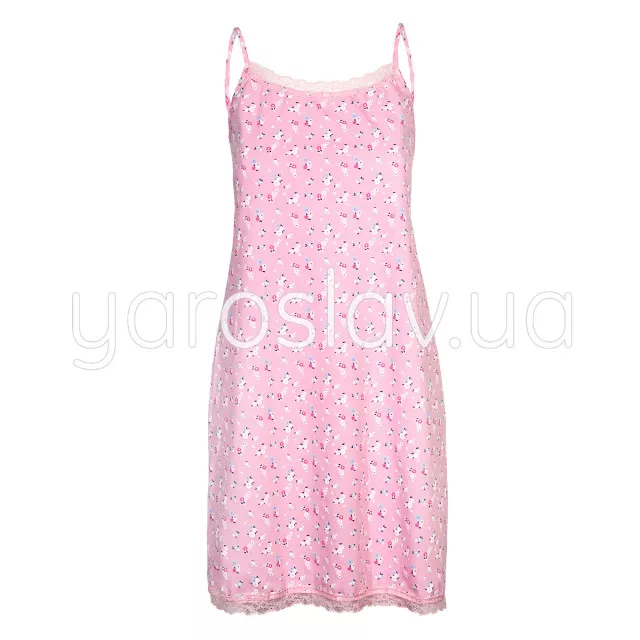 Нічна сорочка ТМ " Ярослав" м.453 рожева в квітковий принт